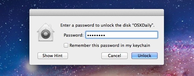 stop my mac from asking for password when i try to move an item to my hard disk
